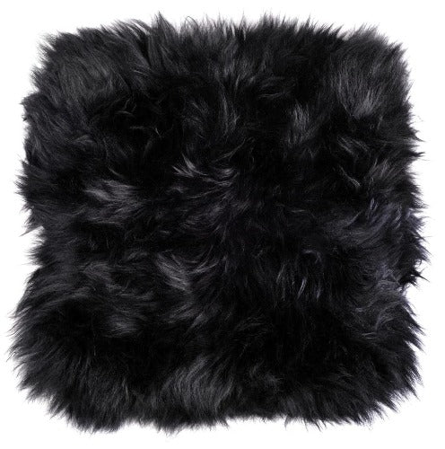Sheepskin Cushion Cover - Black - Standard or Large Size Main image