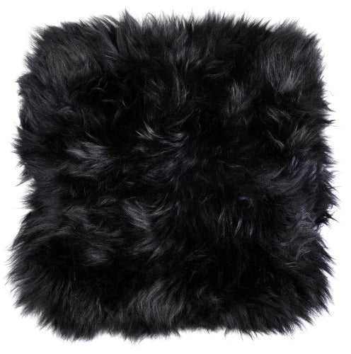 Sheepskin Cushion Cover - Black - Standard or Large Size