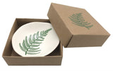 Green Fern On White - Little Porcelain Dish