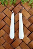 Drop Bone Carving Earrings - 68mm long #12