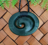NZ Greenstone Oval Spiral