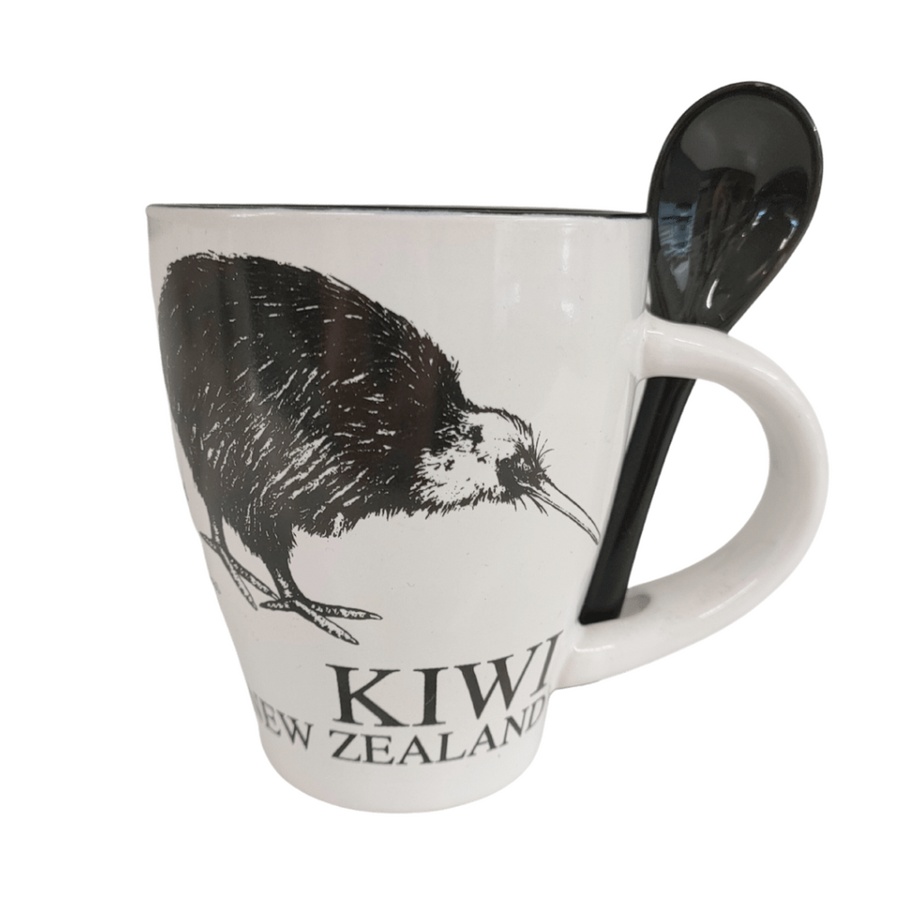 Coffee Mug With Teaspoon - Classic Kiwi