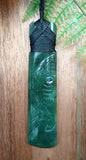 NZ Greenstone Large Toki Carving With Paua Eye Pendant - 120mm
