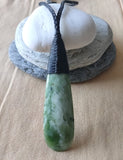 NZ Flower Jade Greenstone Drop - 83mm - Jeremy Dalzell