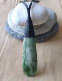 NZ Flower Jade Greenstone Roimata Drop - 83mm - Jeremy Dalzell