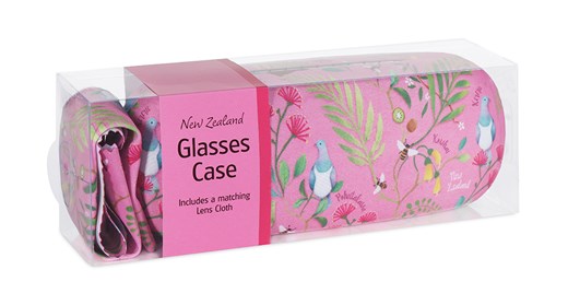 Glasses Case NZ Birds & Flowers Pink