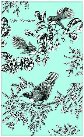 Tea Towel Birds Blue Main image