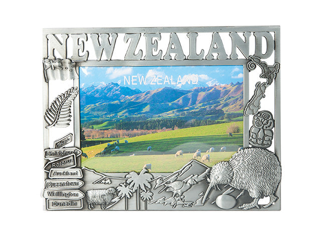 NZ Icons Metal Photo Frame - Silver - Large Main image