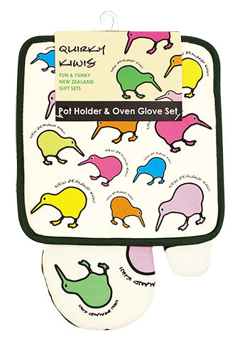 Pot Holder and Oven Glove Set - Kiwis Main image