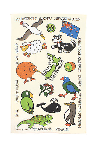 NZ Icons Tea Towel Main image