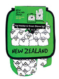 Pot Holder and Oven Glove Set - NZ Sheep
