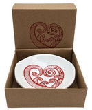 Red Aroha On White - Little Porcelain Dish