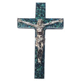 Paua Palladium Plated Crucifix - NZ Made