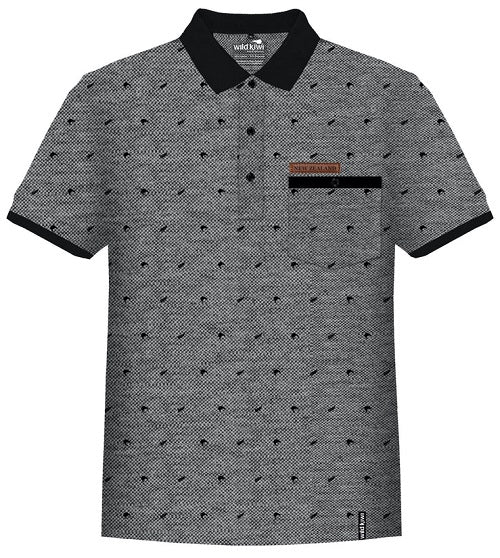Men's Grey Marl Polo Shirt - Ferns And Kiwi Main image