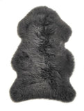 Single Large Sheepskin Rug - Dark Grey