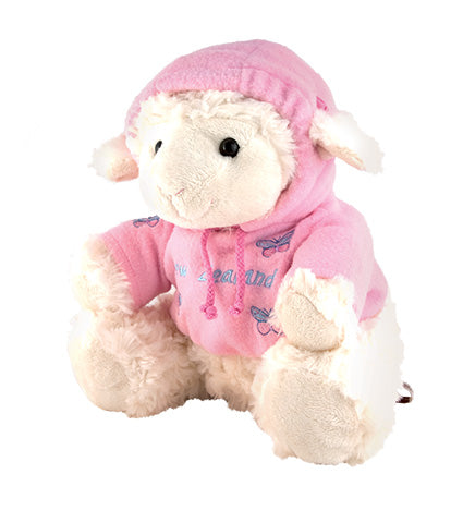 Sheep Sitting with Pink Hoodie - 24cm tall Main image