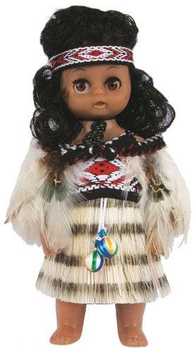 Wahine Maori Doll with Feather Cloak and Poi #22 Main image
