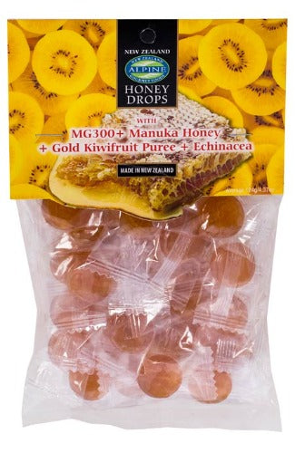 Manuka Honey, Golden Kiwifruit Honey Drops 124G
