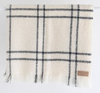 Wool Twill Throw - Cream Window Check - NZ Made