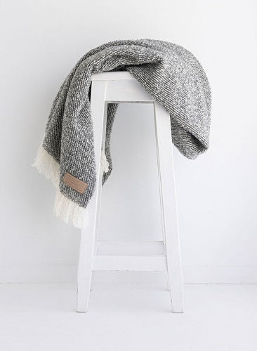 Wool Twill Throw - Grey - NZ Made Main image