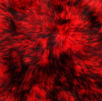 Single Large Sheepskin Rug - Red With Black Tip