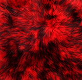 Single Large Sheepskin Rug - Red With Black Tip